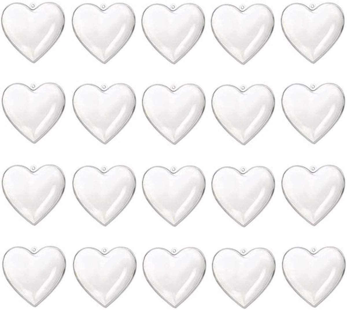 20st Hart Ballen DIY Transparant Acryl Plastic Ballen Acryl Harten Deelbaar Mooi en Duurzaam Perfect voor verjaardagen, bruiloften, Valentijnsdag, Kerstmis, Halloween, jubileum en meer