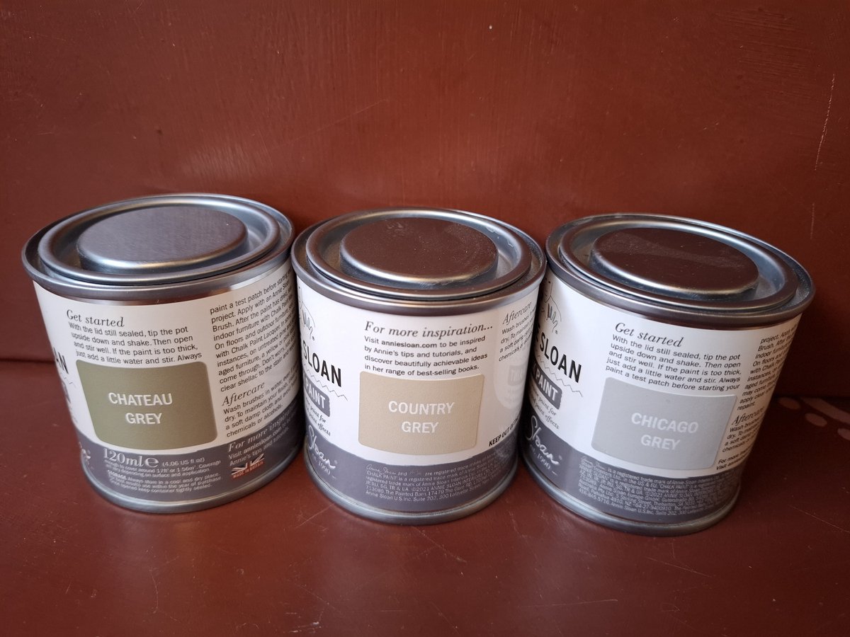 Annie Sloan Chalk Paint 3x120 ml - Chicago Grey, Country Grey & Chateau Grey