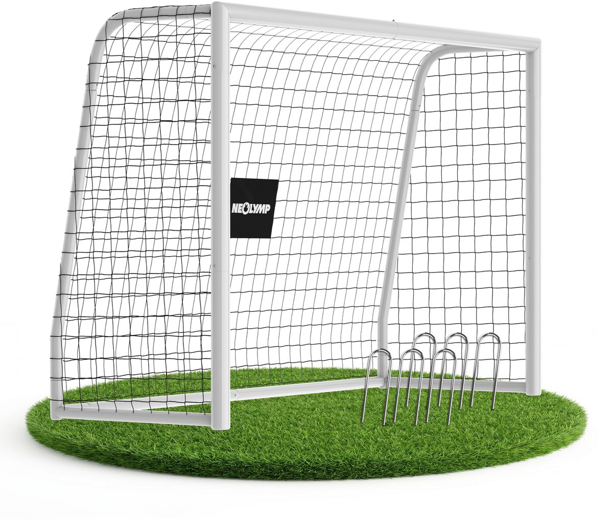 NEOLYMP Voetbaldoel voor tuin van metaal met kliksysteem en polyesternetje 300 cm