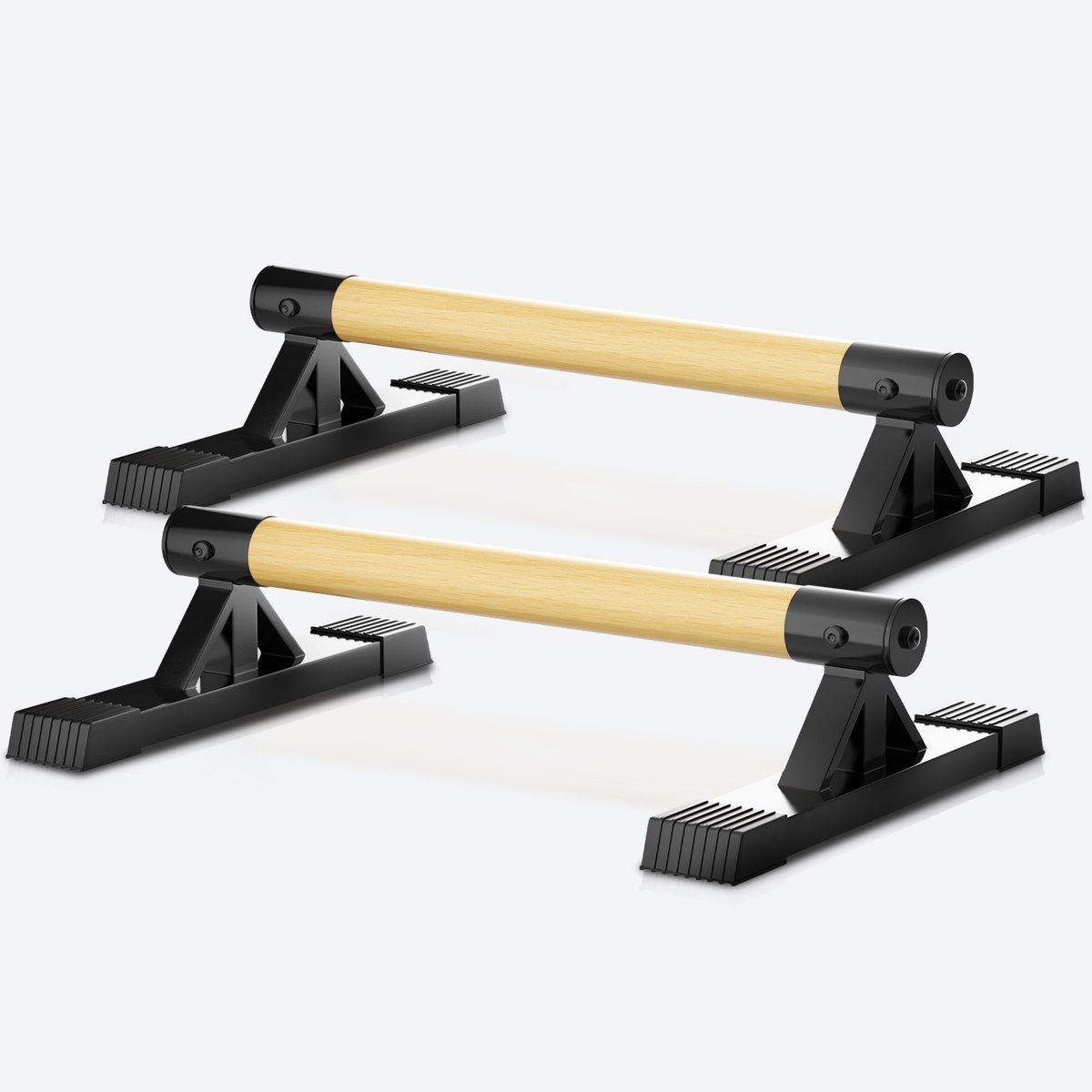 NEOLYMP Parallettes Hout & Staal – Ergonomische Push Up Bars & Handstand Grepen 500 kg