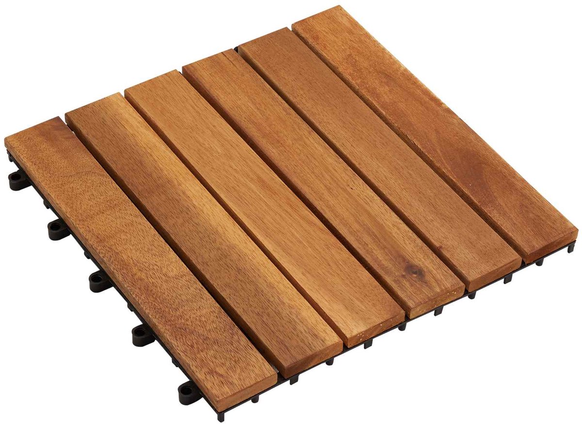 vidaXL - Terras - Tegel - 30 - pcs - Bruin - 30 - x - 30 - cm - Acaciahout
