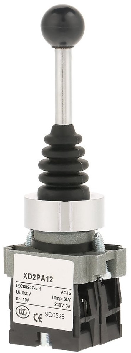 Shopcentral - Joystick Switch - Zelfsluitend - 2 Posities - 22mm - 220V - 2NO - Geschikt voor AC/DC toepassingen