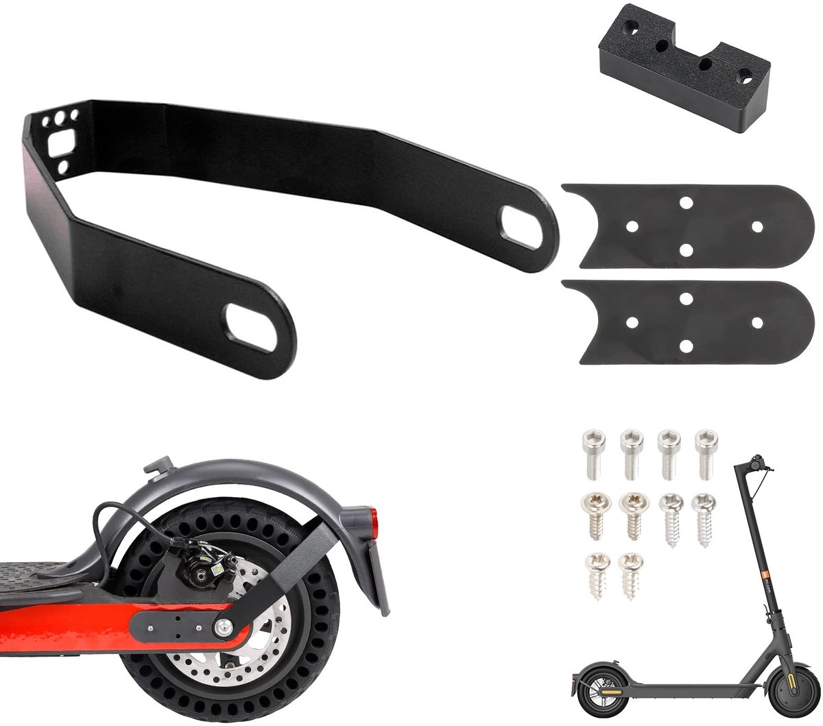 MTTProducts - Achterspatbordhouder - Metalen fenderhouder - Robuust en stabiel - Zwart - Geschikt voor Xiaomi M365 Pro - Vervangingsonderdeel voor scoo...