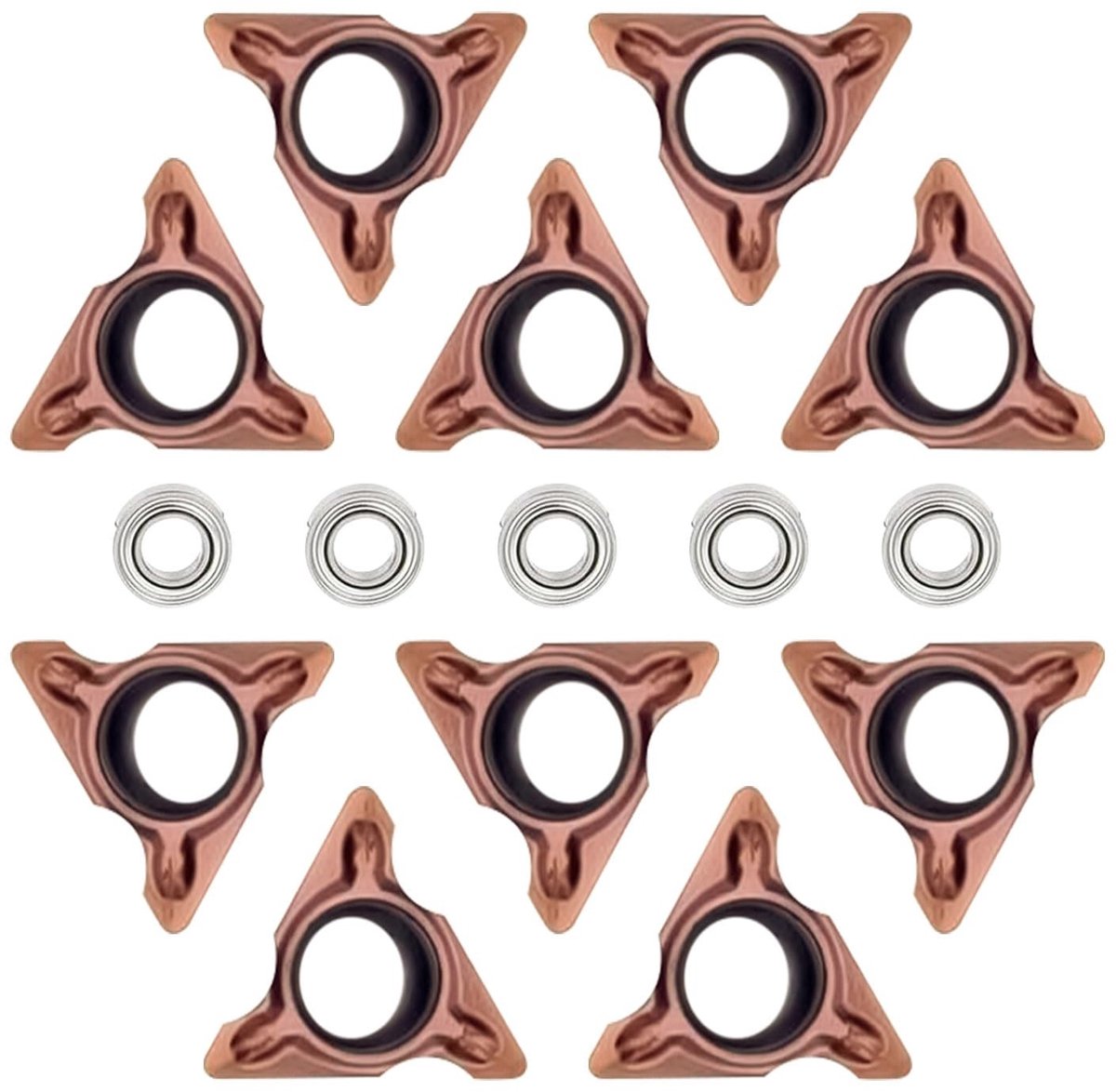 MTTProducts - R Inserts - Indexeerbare Inserts - Professioneel gebruik - Zilver - Voor draaibanken - Geschikt voor diverse materialen - 10 R Inserts + ...