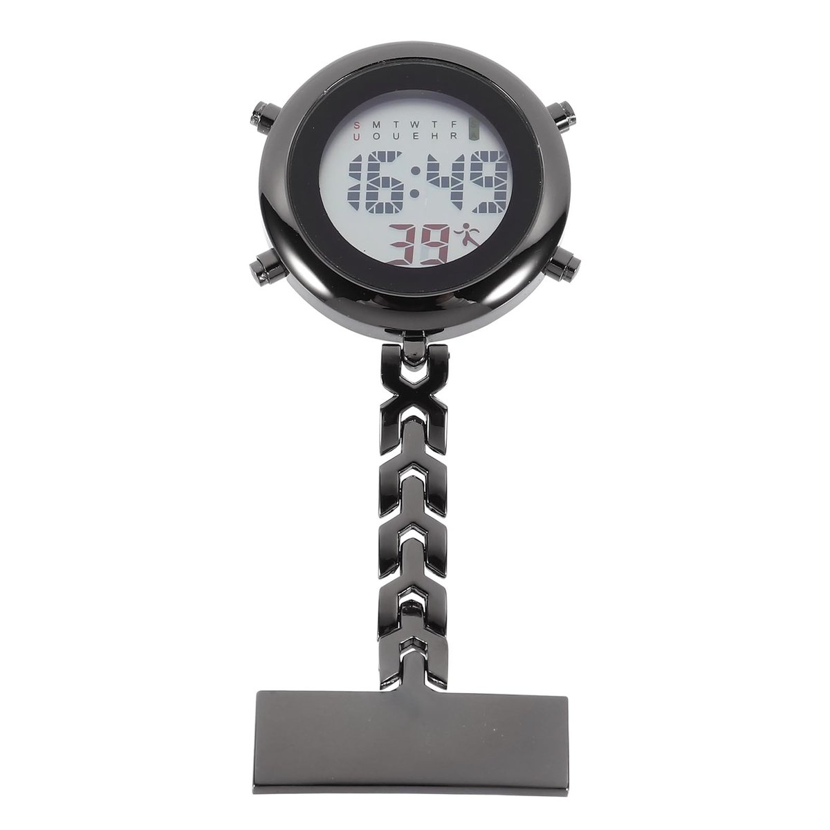 MTTProducts - Hemobllo Nurses Watch - Multifunctionele Fob Horloge - Modern - Zilver - Digital Nurse Watch - Geschikt voor Verpleegkundigen - Rond