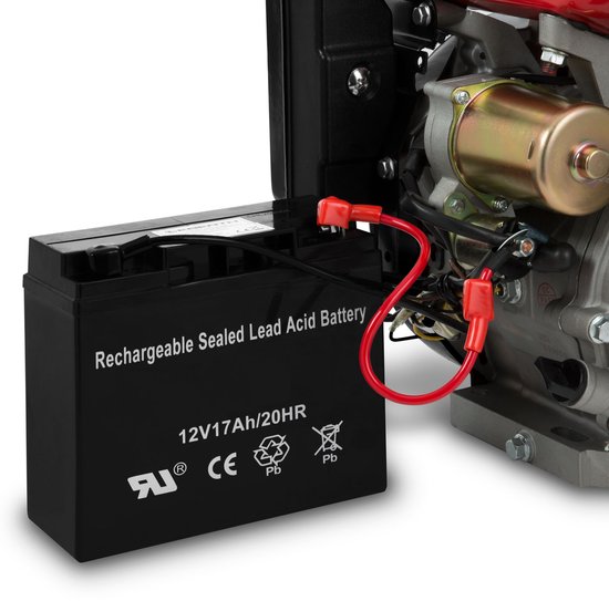 EBERTH 15 pk 11,03 kW benzinemotor, stationaire motor, kartmotor, aandrijfmotor met oliebadkoppeling, as met een diameter van 22 mm, elektrische start, 17 Ah 12 V-accu, olieniveaubeveiliging, 4-takt, 1 cilinder, cilinderinhoud 420 cc, luchtgekoeld van Merkloos	 — afbeelding 5