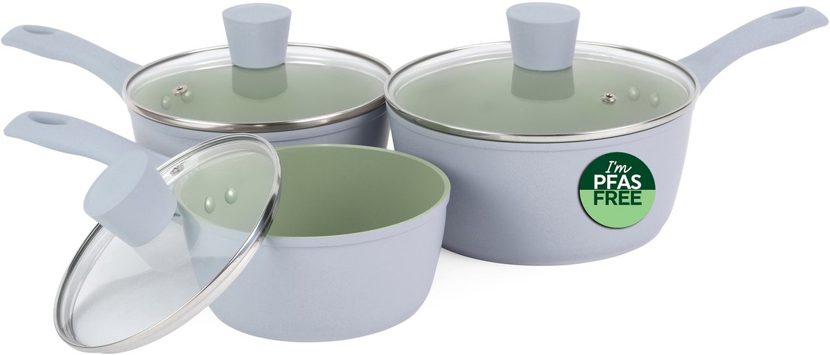 Salter Earth Pannenset – 3-delig PFAS-vrij inductiekookgerei