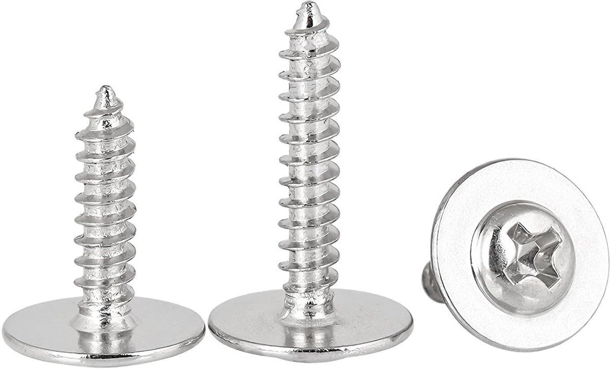 NTHProducts - Plate Screws - Zelftappende schroeven - 25 stuks - M3 x 6 mm - 304 - Voor hout en plastic - Corrosiebestendig