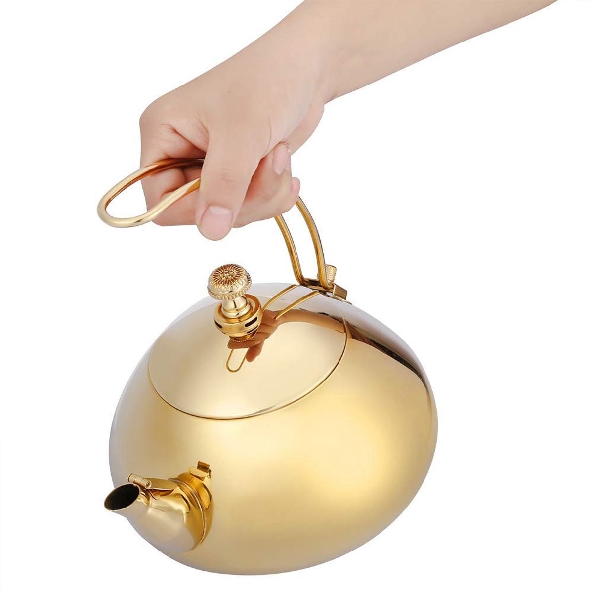 Store_9 - Classic Theepot - 1.5L Waterkoker - Snel Koken - Goud - Elegante Kettle - Voor Thuis en Kantoor - Stijlvol Design