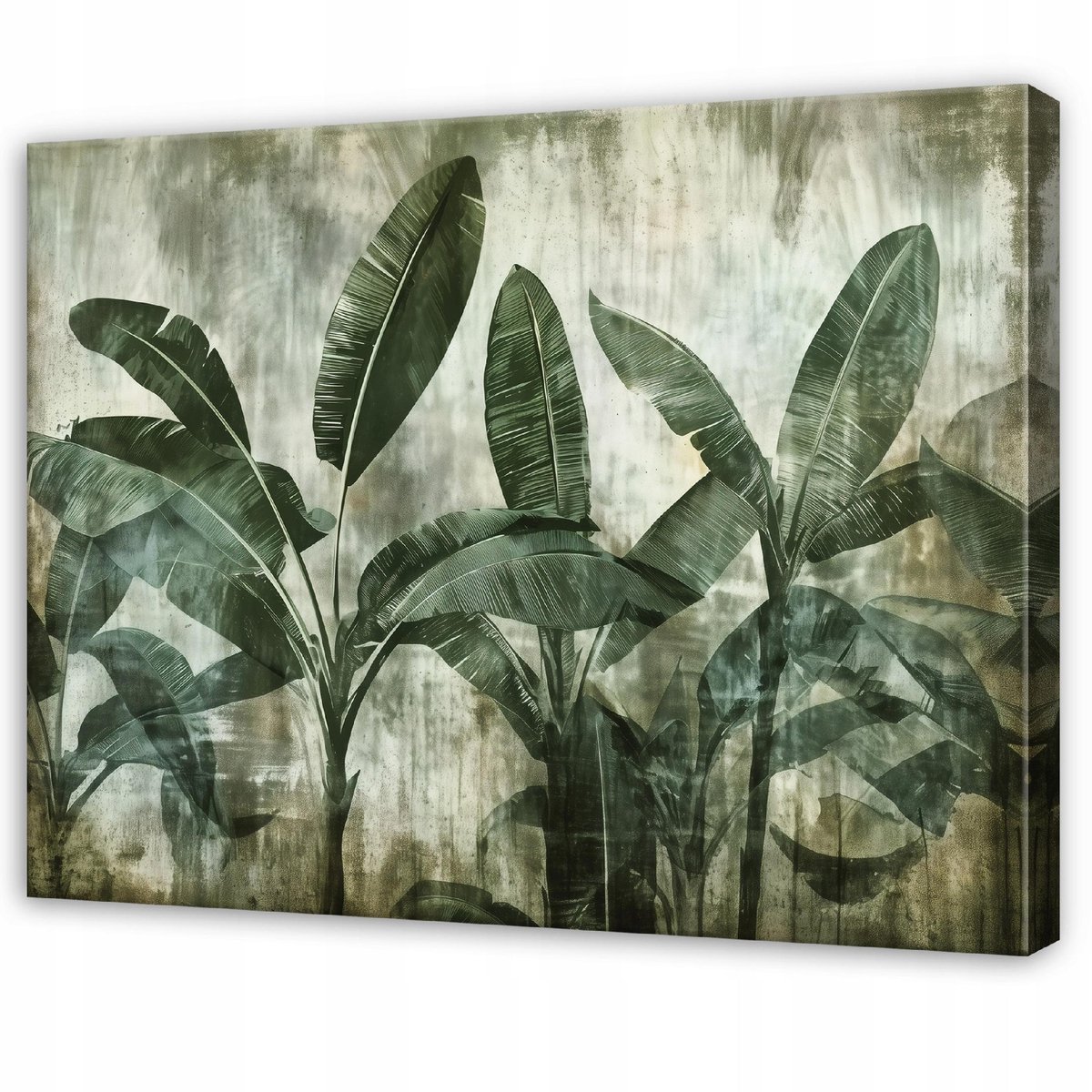 WALLARENA Schilderij op Canvas 100x70 cm - Schilderijen - Canvas schilderij - Bladeren motif - Voor de slaapkamer van de salon - Op het doek Groen
