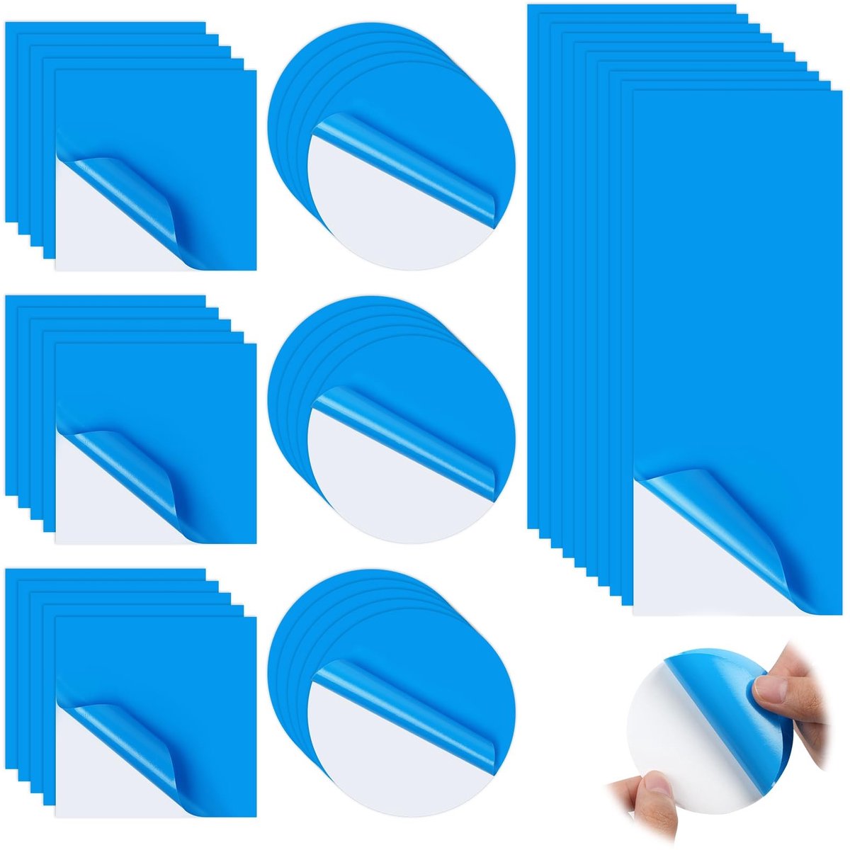 Allecto - Vinyl reparatiepleisters - Zelfklevende zwembadreparatie - 40 stuks - Geschikt voor hot tubs en opblaasbare spa's - Inclusief cirkels en ...