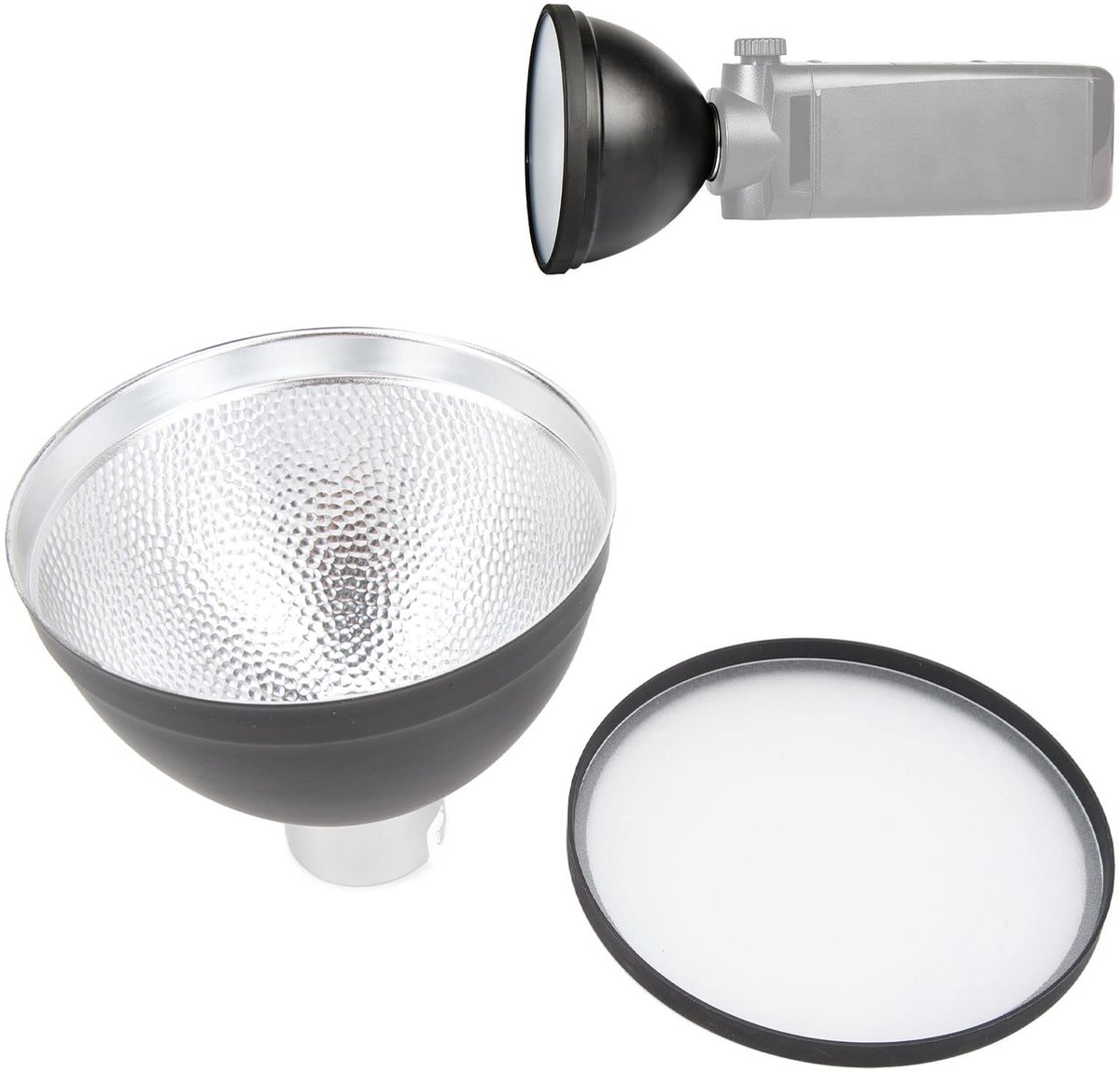 Allecto - Standaard Reflector Diffuser - Reflector voor Fotografie - 12 cm - Aluminium en Kunststof - Voor ADS2 AD200 AD360 - Hoogwaardige Lichtver...