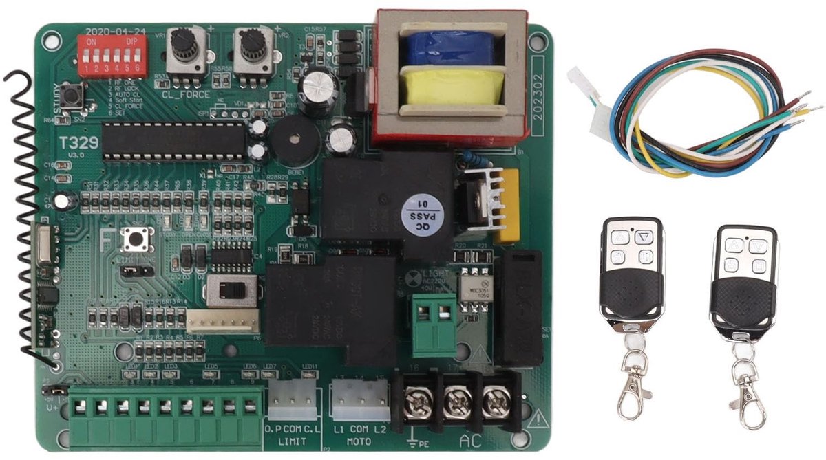 Allecto - Deurmotorbesturingsplaat - Externe schakelinterface - Groot afstandsbediening - 220 V - Storingsvrij - Geschikt voor garage - Pwshymi6f5k...