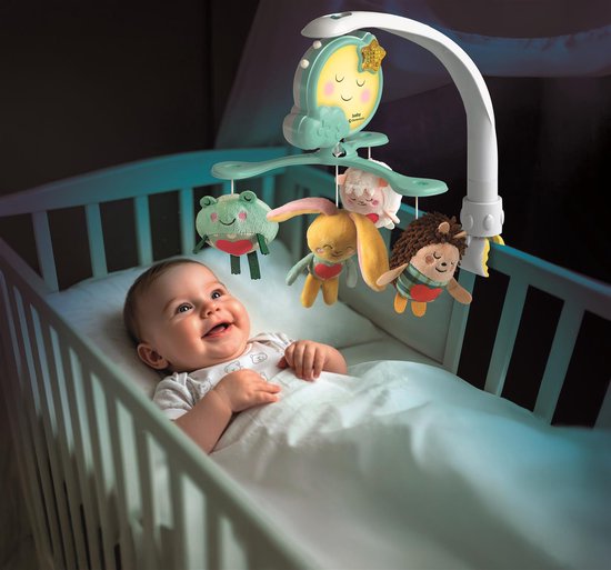 Clementoni Muziekmobiel Carillon - Boxmobiel, Baby Mobiel voor Box - Babymobiel met Muziek, Licht en Timer - Wasbare Pluche Hangers - Verstelbare Klem van Clementoni — afbeelding 5