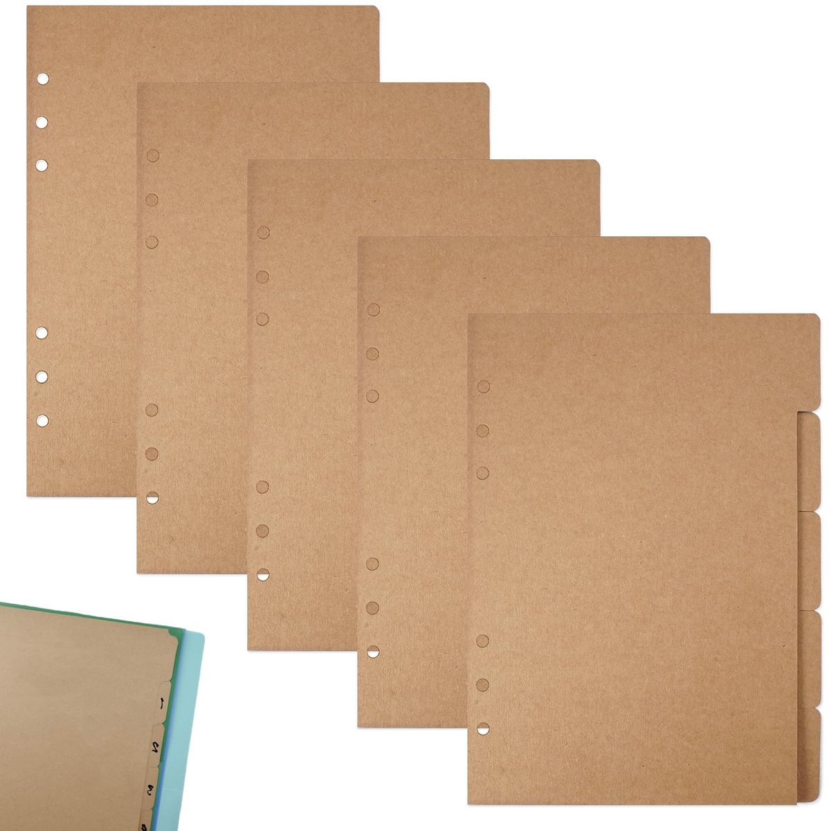 Allecto - A5 scheidingsbladen - 20 vellen - Organiseer eenvoudig je notities - 8.3 x 5.5 inch - Geschikt voor A5 mappen - Bruin papier