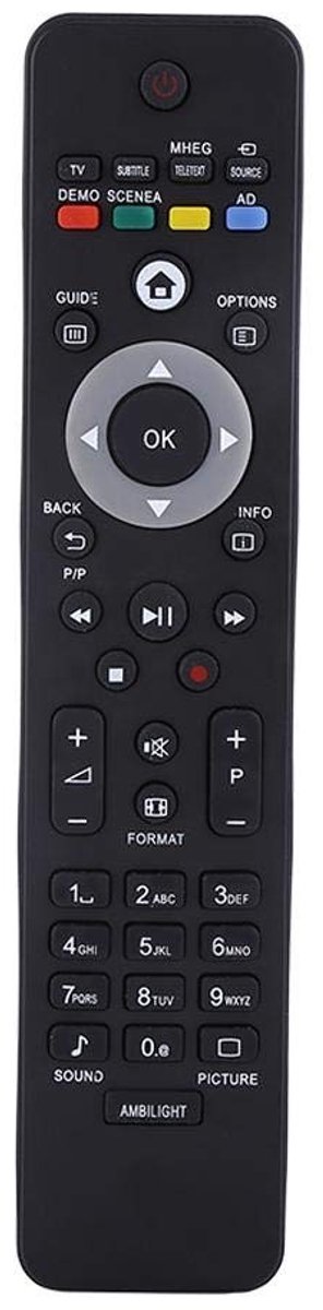 Allecto - TV Remote Control - Universele Afstandsbediening - Geen programmeren nodig - Zwart - Geschikt voor LED LCD TV's - 2 batterijen vereist