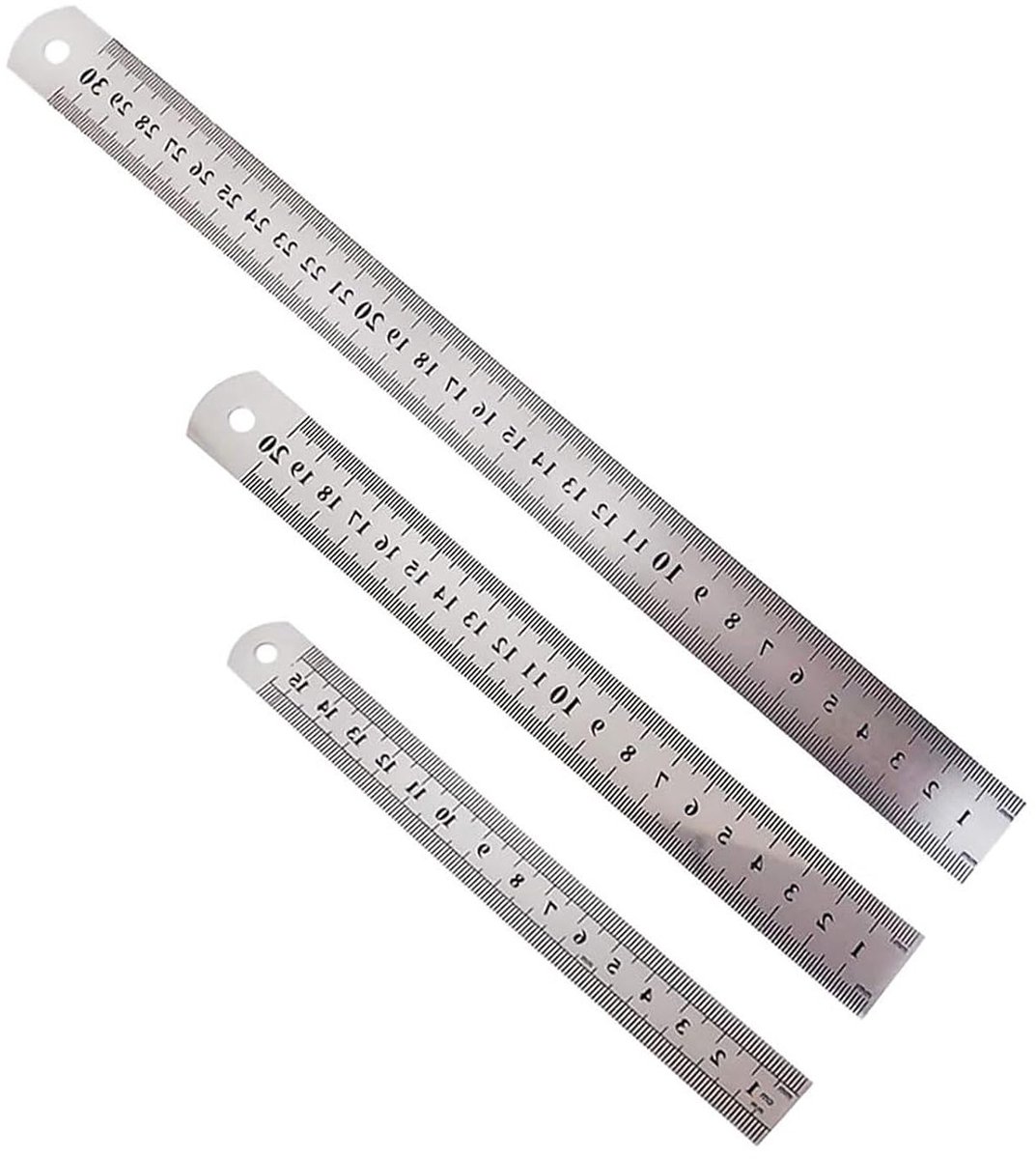 Precisie Liniaal van RVS, Verkrijgbaar in 15 cm, 20 cm en 30 cm voor Technisch Tekenwerk, Scholen en Kantoorgebruik