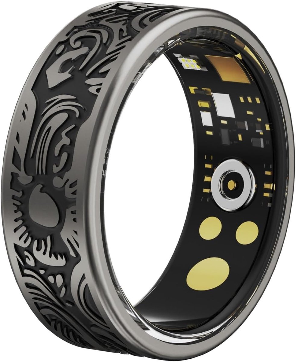 Smart Ring for mannen en vrouwen - Titaniumlegering, IP68 waterdicht, 7-9 dagen batterij, hartslag-slaapmonitor, 15+ sportmodi met GPS-tracking(11#)