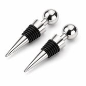 My Green Deal – RVS Wijnstopper Zilver – Wijnstopper Set van 2 – Flessenstop – Luchtdichte Wijnstopper – Premium 304 RVS – Herbruikbaar & Lekvrij