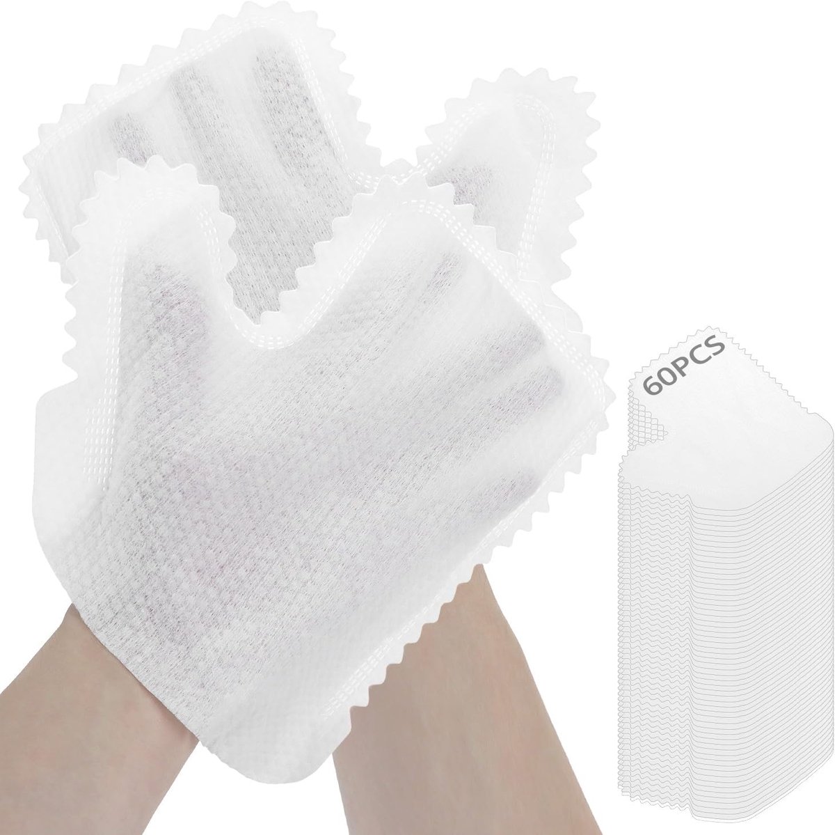 Stofzuiger Handschoenen - 60 Stuks - Stofhandschoenen - Wegwerp Reinigingshandschoenen - Statisch Stofdoekjes - voor Reinigen & Dierenhaar - Niet-geweven stof - Olieabsorptie - Voor Keuken, Badkamer & Ramen - Voor nat en droog gebruik - Wit