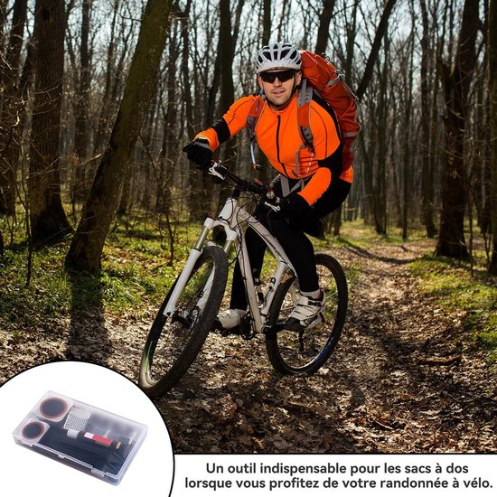 Fietsband reparatieset - Bandenplakset - Snelle bandenreparatie - Inclusief 12 patches - Compacte doos - Zwart — afbeelding 3