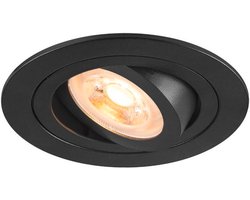 SLV LED inbouwspot GU10 50W | Rond kantelbaar | Zaagmaat 78mm diameter 93mm | Zwart | NEW TRIA® Plafondinbouwarmatuur