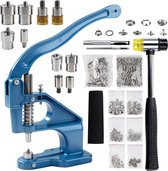 Oogjestang met 1100pcs oogjes - Oogtang Grommet Tool Kit - Handpers Doorvoertule Machine - Perforators - met 2 matrijzen en hamer - Drukknopen Tang - Schoenmontagegereedschap voor Leren/Tassen/Kleding