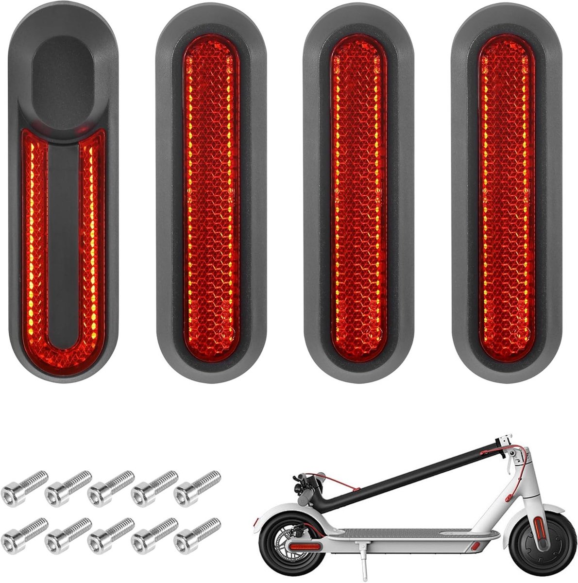 Reflecterende Achterwielhoezen Set van 4 voor Scooters - Bescherming, Onderdeel en Accessoires voor Scootermodellen