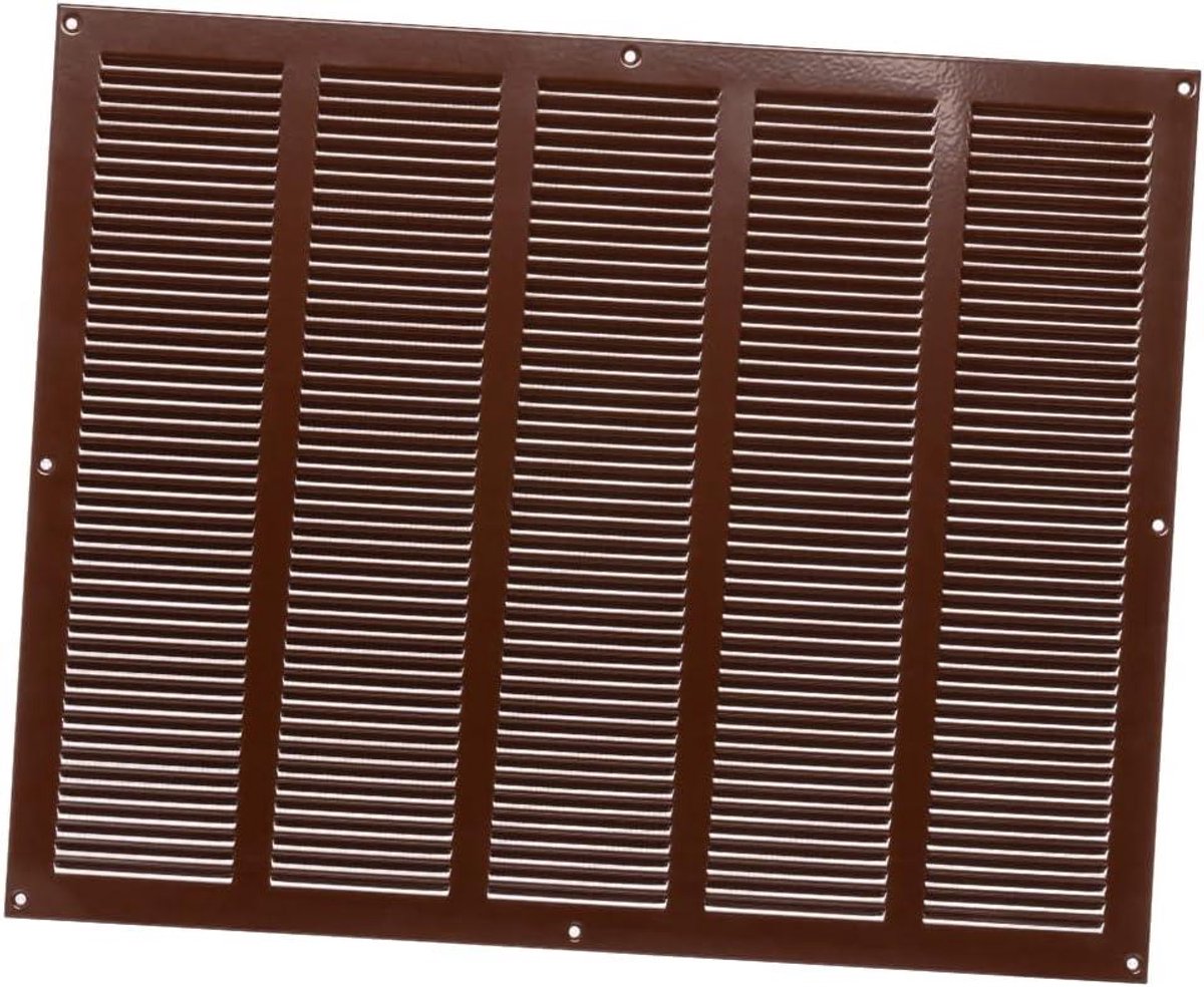 Ventilatierooster Metaal - Lucht Uitlaat - Luchtcirculatie Optimaliseren - Geïntegreerd Muskietennet - 500x400 mm - Bruin
