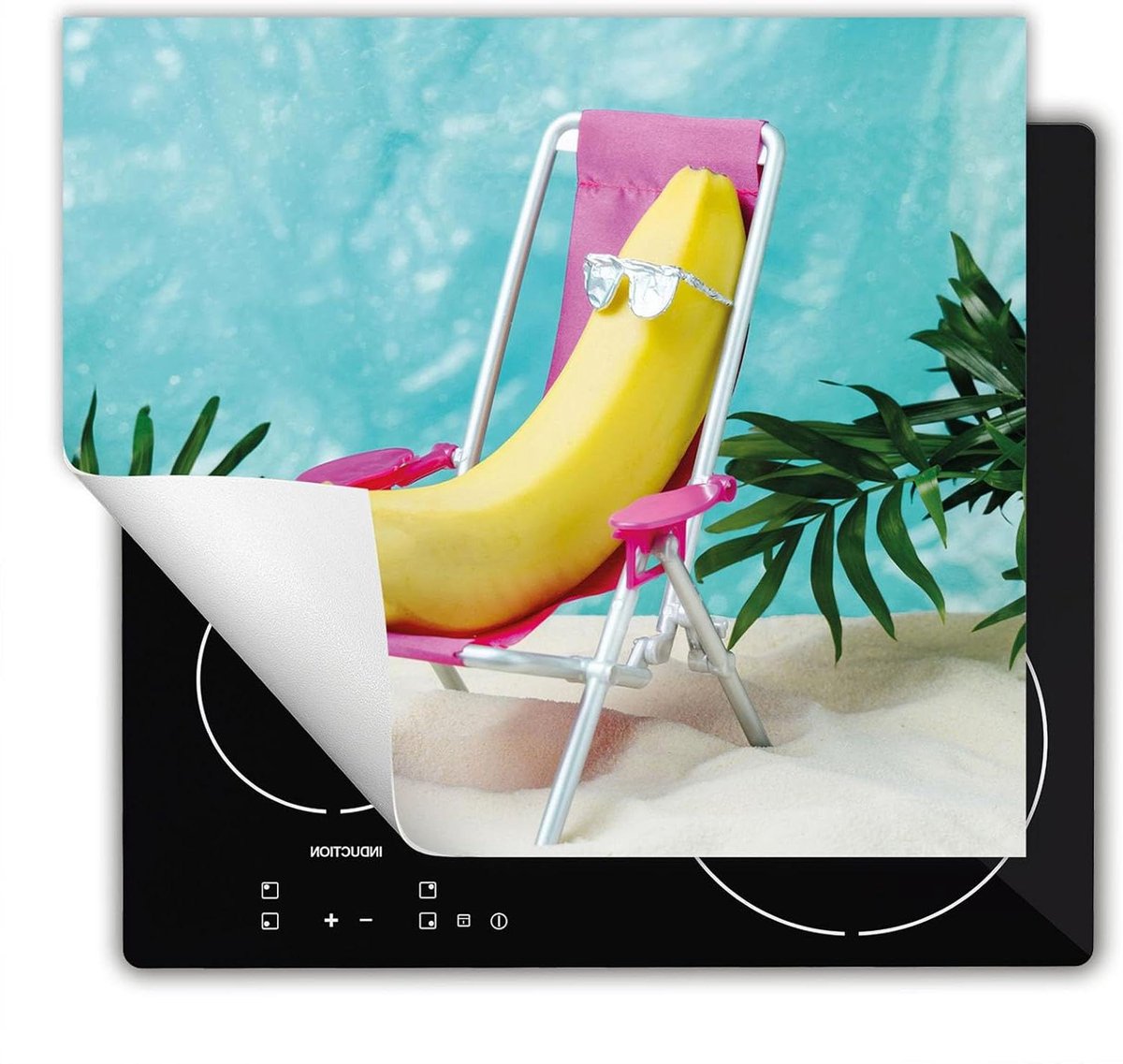 Inductie Beschermer - Kookplaat Mat - Extra Werkruimte - Antislip Vinyl - 60x52 cm - Strand