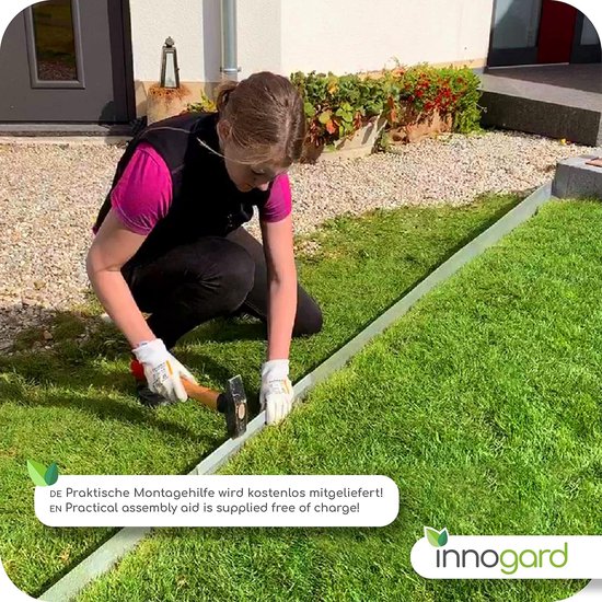 Inslaghulp Gazonrand - Montagehulp Randband - Gazonrand Plaatsen - Thermisch Verzinkt Metaal - 47 cm - Grijs van Merkloos	 — afbeelding 3