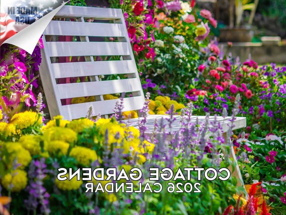 Cottage Gardens Kalender - Muurkalender Maandplanner - Organiseren en Plannen - Dikke Papier Kwaliteit - 12 x 18 Open