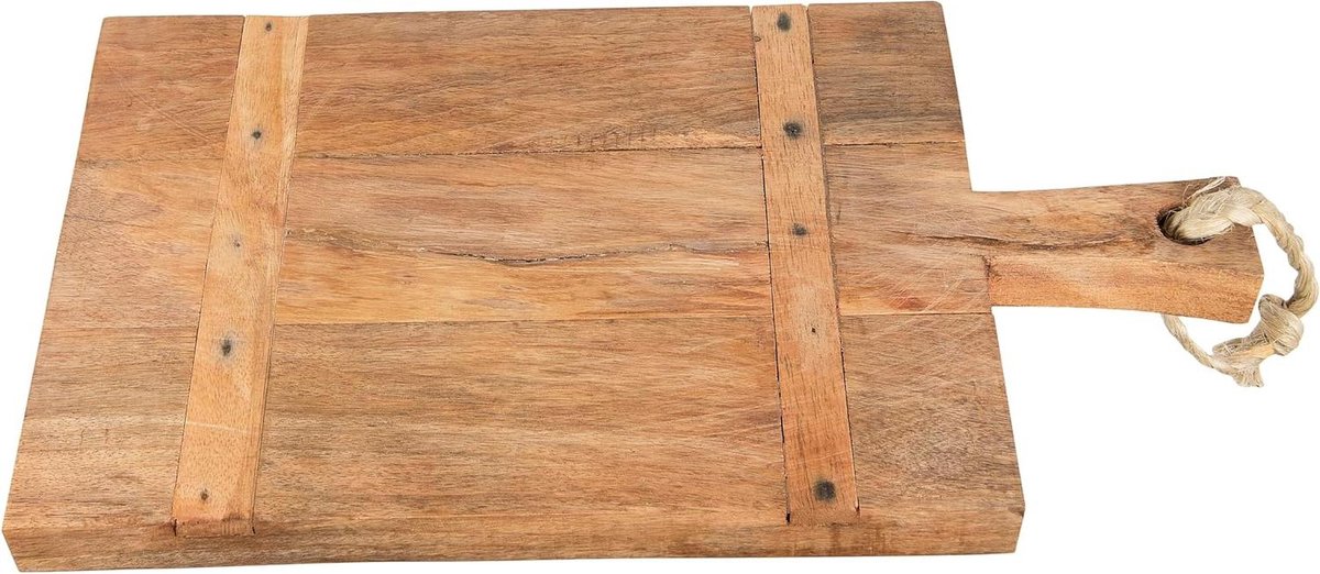 Kaasplank - Snijplank Serveerplank - Hapjes Presenteren - Handgebonden Touw - 18x10 inch - Bruin
