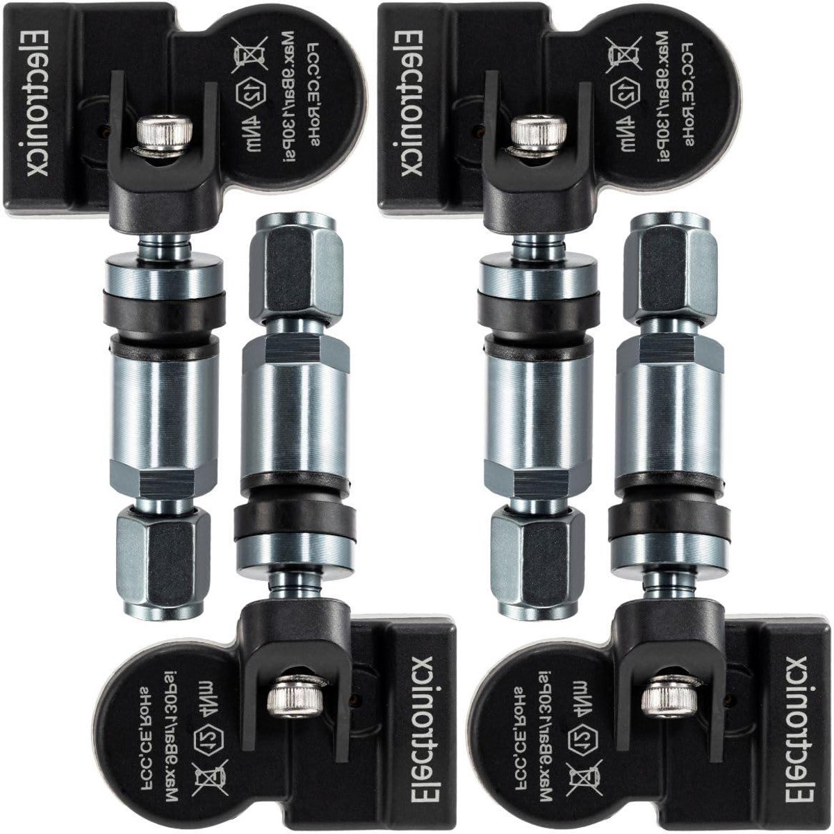 Bandenspanningssensoren - RDKS sensoren TPMS - Veiligheid Voertuig - Voorgeprogrammeerd - 4 stuks - Donkergrijs
