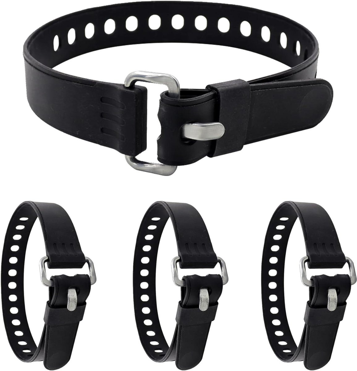 Verstelbare Gebruiksriemen - Siliconen Banden - Items Vastzetten - Dubbele Gesp Sterkte - 50 cm - Zwart