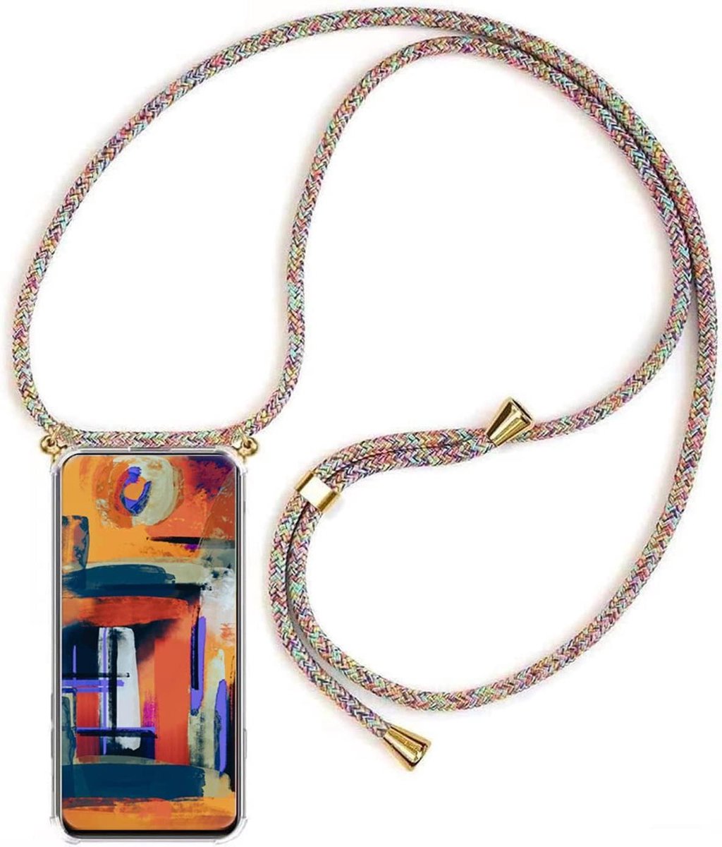 Telefoonketting - Nekkoord Hoesje - Handen Vrij - Verstelbaar Koord - 150 cm - Regenboog