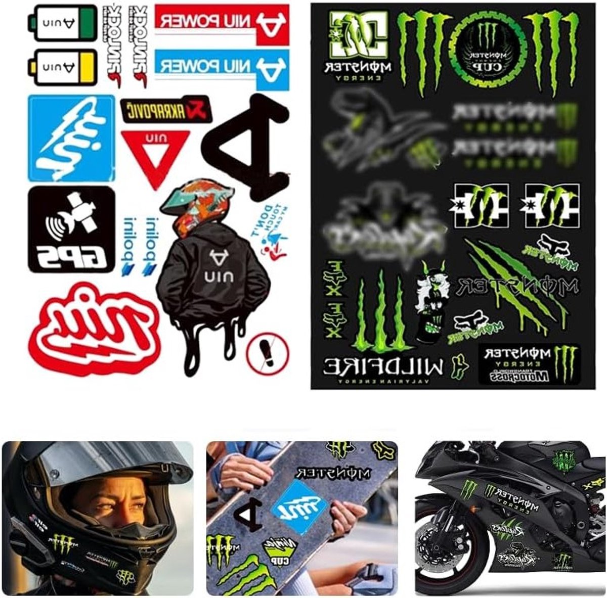 Mooie en stijlvolle motorstickers voor motorfietsen, bagage, gitaren en meer - Perfecte sponsorstickers