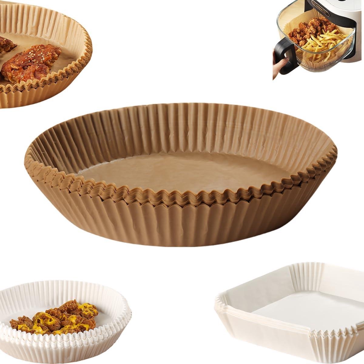 Bakpapier - Airfryer Liners - Luchtfrituren - Laag-vet Koken - 100 Stuks - Bruin