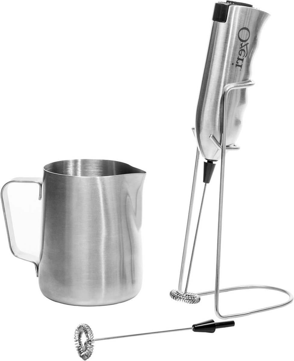 Melkopschuimer - Schuim Maker - Koffie Maken - Snel Schuim - 350 ml - Zilver