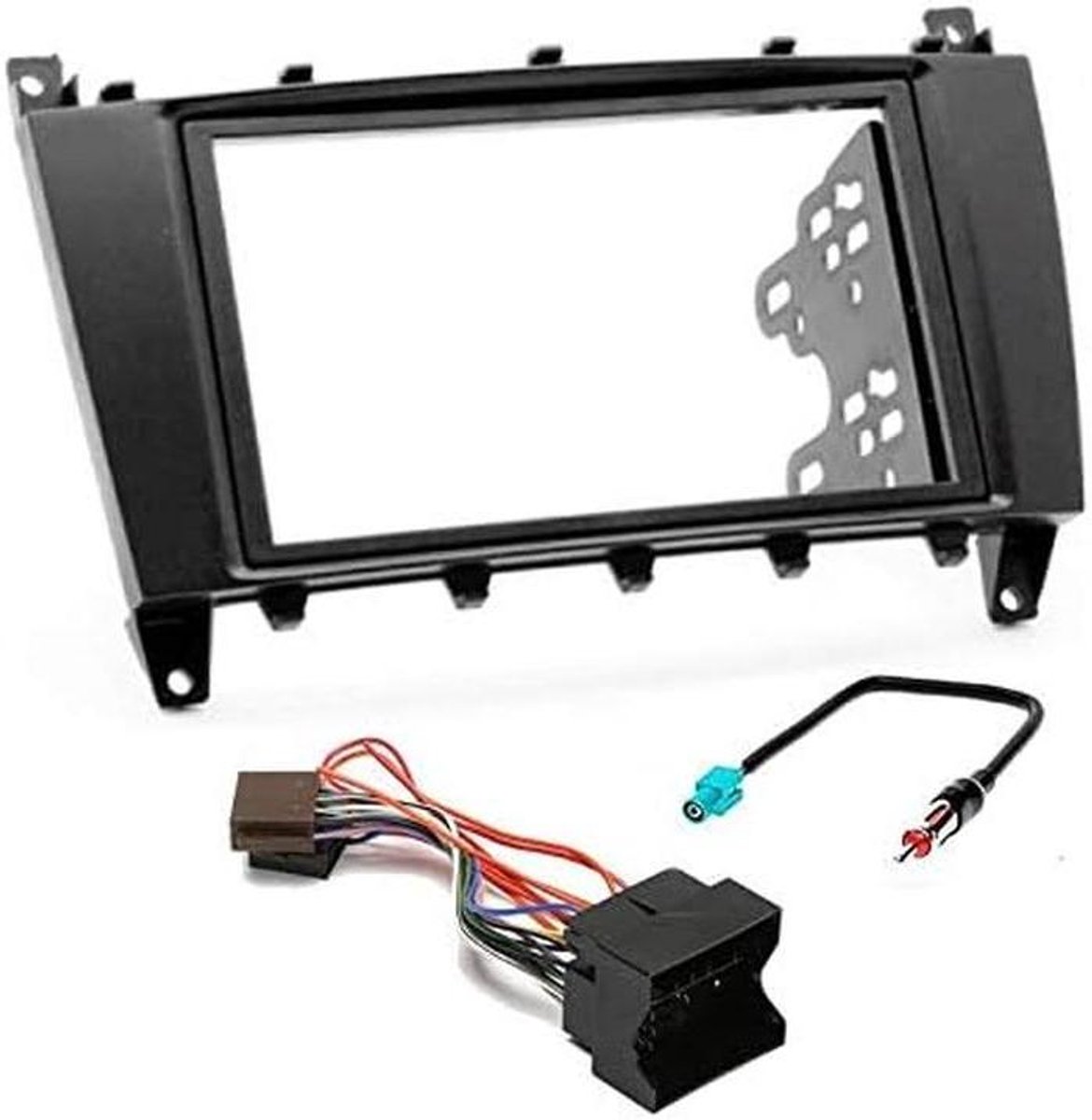 Radiopaneel Frame - Autoradio Adapter - Auto Audio Installatie - Inclusief Kabels - 2 DIN - Zwart