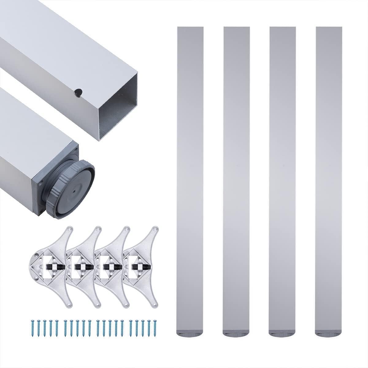 Tafelpoten Vierkant - Meubelpoten Onderstel - Meubels Maken - In Hoogte Verstelbaar - 110 cm Set van 4 - Geanodiseerd Aluminium