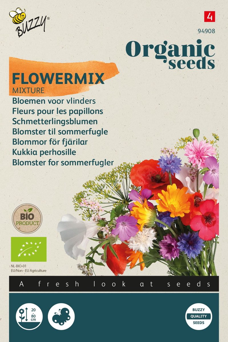 Vlindermengsel, Vlinderbloemenmengsel BIO Zaden