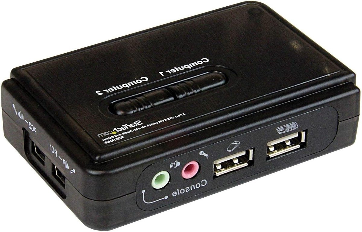 KVM Switch Kit - Dubbele Poort - Computers Beheren - Met Audio - 2048 x 1536 Pixels - Zwart