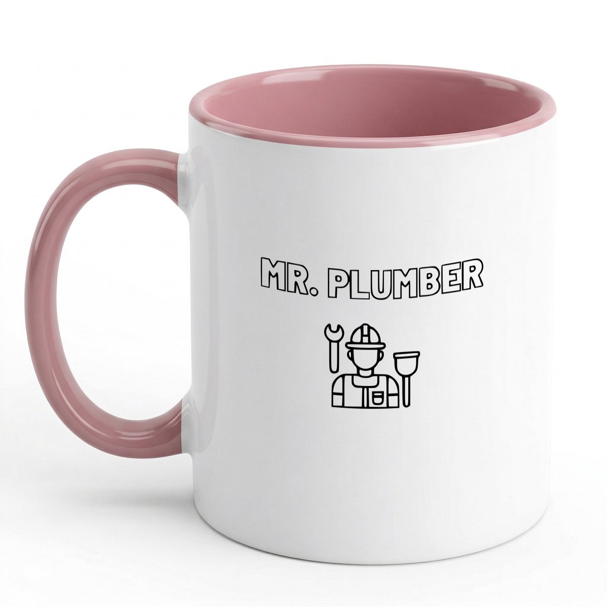 Hacebo® - Loodgieter MR. plumber koffiebeker roze - Loodgieter - Familie vrienden collega - thee mok - koffie beker - Cadeau - koffiemok - 350 ML inhoud