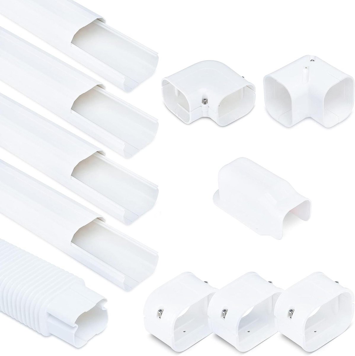 Lijn Afdekking - Airco Leidingen - Bescherming Buiten - Duurzaam PVC - 15 Voet - Wit