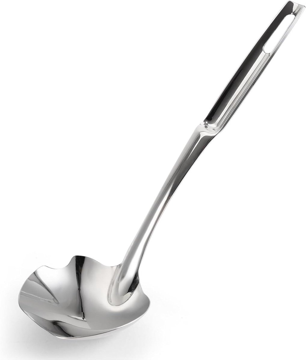 Soeplepel - Serveerlepel - Keuken Gebruik - Hittebestendig Handvat - 30 cm - Zilver