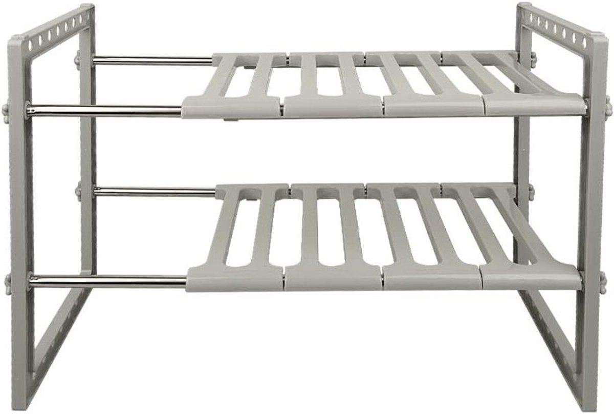 Gootsteen Organizer - Opbergrek - Keuken Ordenen - Uitbreidbaar Ontwerp - 38-70 cm - Grijs