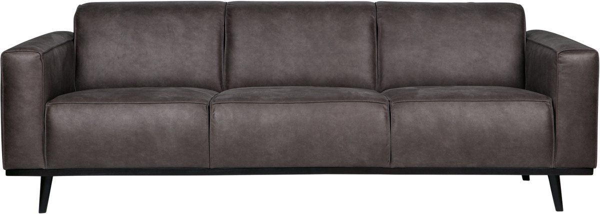 WOOOD Statement 3-Zits Bank - Lederlook - Donkergrijs - 77x230x93