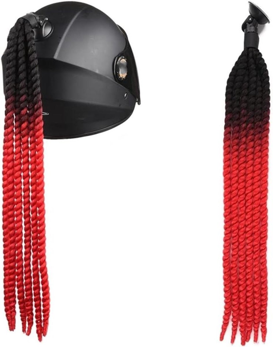 Haarvlecht voor Helm - Helm Paardenstaart - Helm Decoratie - Zuignap Bevestiging - 55 cm - Bruin