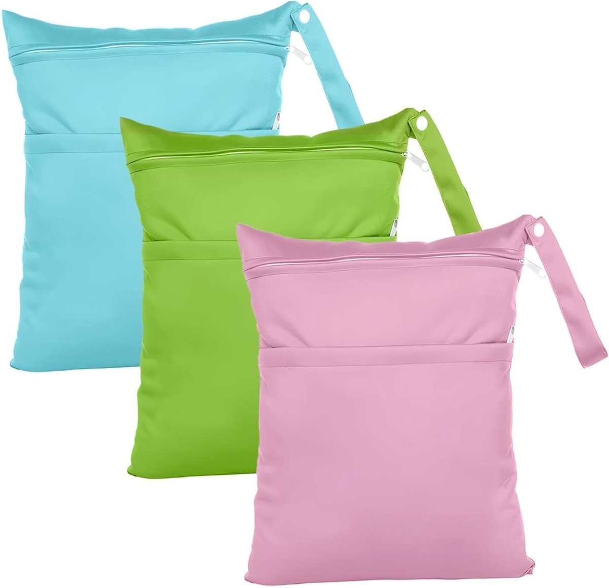 3 Stuks Herbruikbare Waterdichte Zipper Tas voor Zwemkleding, Luiers en Reizen - Ideaal voor Strand, Kamperen en Sportactiviteiten in 3 Kleuren